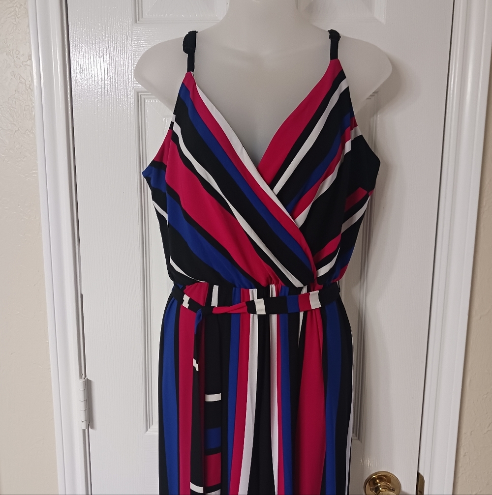 INC International Concepts Striped Wrap Jumpsuit